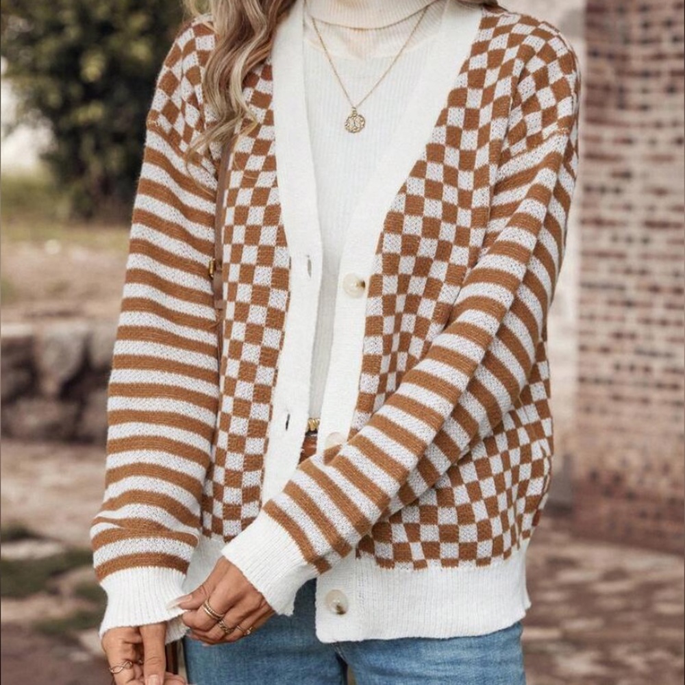 Checkered/Striped Sweater